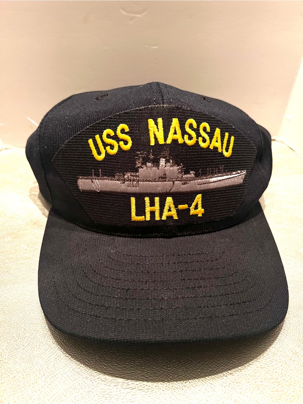 Vtg. USS NASSAU LHA-4 Naval Crew SnapBack Cap. One size.